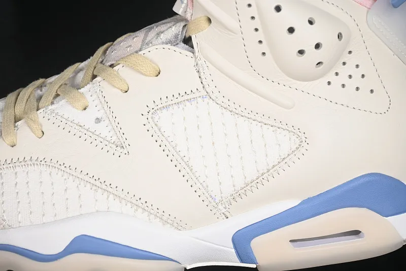 All categories Air Jordan Jordan series basketball shoes Air Jordan 6 Atmos x Air Jordan 6 Retro "Sashiko" AJ6 Joe 6 milk white blue Sashiko embroidery IR7255-110